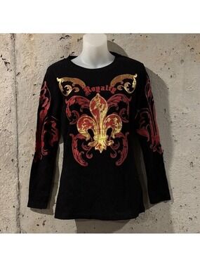 Old Skool Royalty Black and Gold Long Sleeve Tee